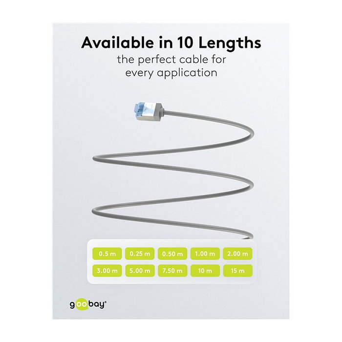 Goobay Cable LAN CAT6A 1m Blanco