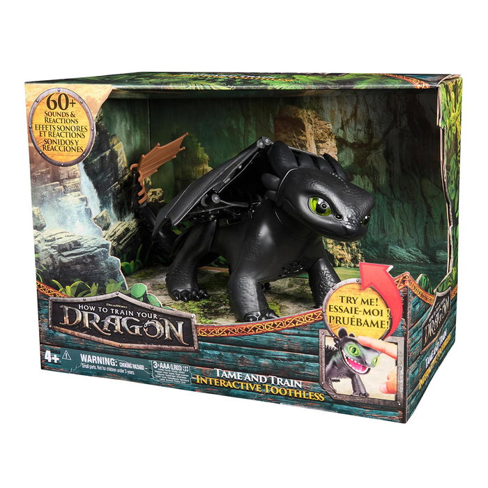 Spin Master Dragón Desdentao Interactivo 6072728 Cómo Entrenar a tu Dragón Figura con Sonidos y Reacciones para Niños +4 Años