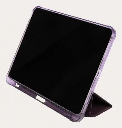 Tucano Satin Funda Folio para iPad 10.9" 10th Gen 2022, Policarbonato y TPU, Púrpura Transparente, Resistente a Golpes, Con Modo Espera