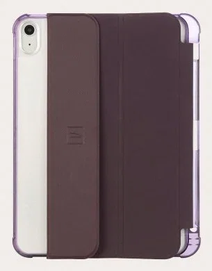 Tucano Satin Funda Folio para iPad 10.9" 10th Gen 2022, Policarbonato y TPU, Púrpura Transparente, Resistente a Golpes, Con Modo Espera