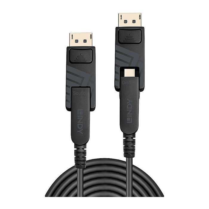 Lindy Cable Híbrido de Fibra Óptica Mini DisplayPort 1.4 de 10m con Conectores DP Extraíbles Lindy Cable Híbrido de Fibra Óptica Mini DisplayPort 1.4 de 10m con Conectores DP Extraíbles
