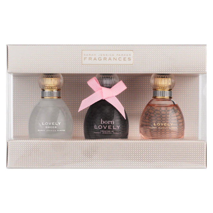 Set Sarah Jessica Parker: Lovely Sheer, Eau De Parfum, For Women, 10 ml + Born Lovely, Eau De Parfum, For Women, 10 ml + Lovely, Eau De Parfum, For Women, 10 ml Set Sarah Jessica Parker: Lovely Sheer, Eau De Parfum, For Women, 10 ml + Born Lovely, Eau De Parfum, For Women, 10 ml + Lovely, Eau De Parfum, For Women, 10 ml