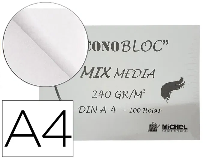 Michel Bloc Dibujo Multitecnicas Mix Media Din A4 Encolado 100 Hojas 240 gr/m2 210x297 mm Michel Bloc Dibujo Multitecnicas Mix Media Din A4 Encolado 100 Hojas 240 gr/m2 210x297 mm