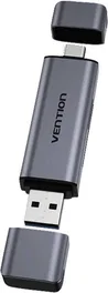 Vention CLLH0 Lector de Tarjetas 2-en-1 USB 3.0 USB Tipo-C Gris