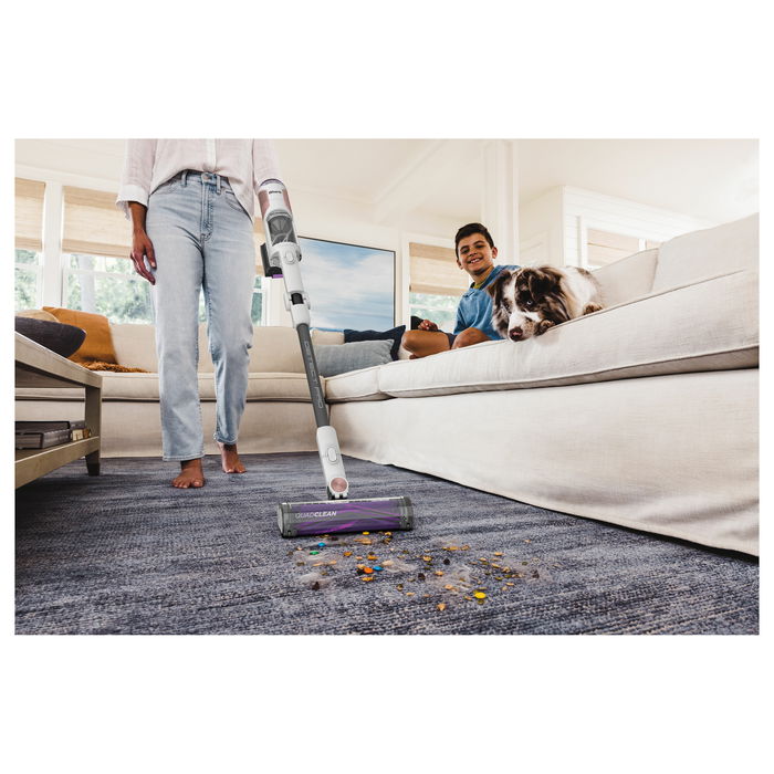 Shark Detect Pro IW1611EU - Aspirador Escoba sin Cable, Auto-Vaciado, Blanco, Tecnología Hair Pro