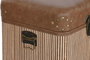 DKD Home Decor Baúl Oriental Marrón Natural Set de 3 40 x 45 x 80 cm Bambú Pu