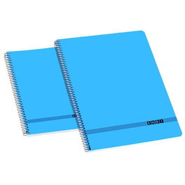 Enri Cuaderno Espiral Oficina 80H Liso Tapas Blandas Folio Azul (Set de 10) (Set de 10)