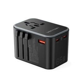 Vention Cargador de Pared Universal FJDB0 con 2x USB-C y 1x USB-A, 65W, Tecnología GaN