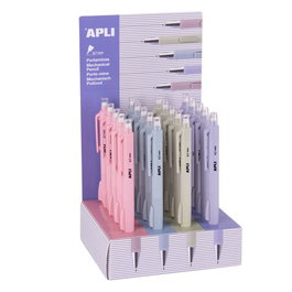 APLI Portaminas Retráctiles 0,7 mm Colores Pastel Surtidos (Expositor de 20 unidades)​