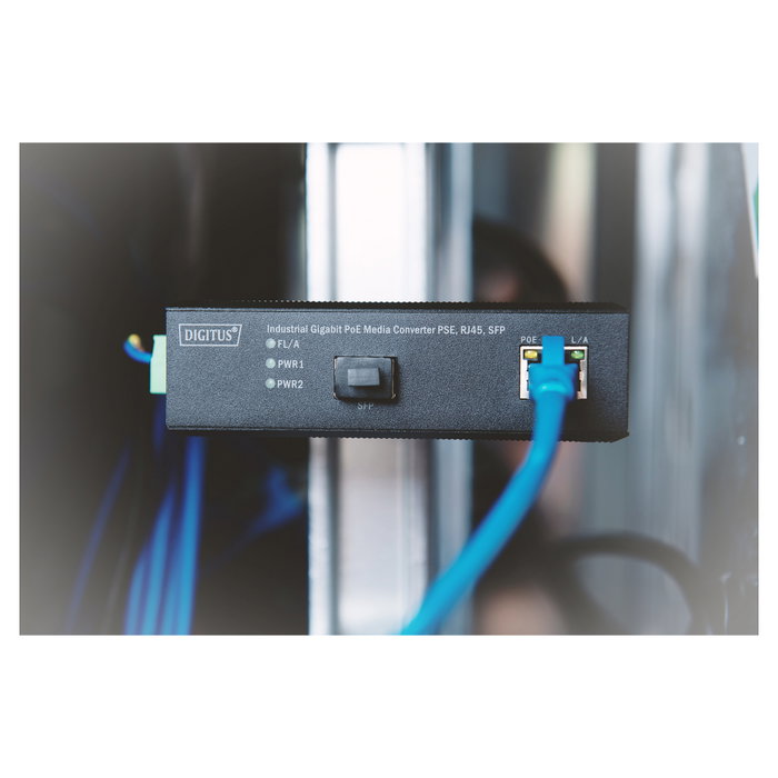 Digitus DN-652104 Conversor de Medios Industrial Gigabit PoE SFP