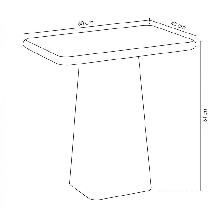 Mesa Auxiliar Lacado Crema Dm Salón 60 X 40 X 61 cm