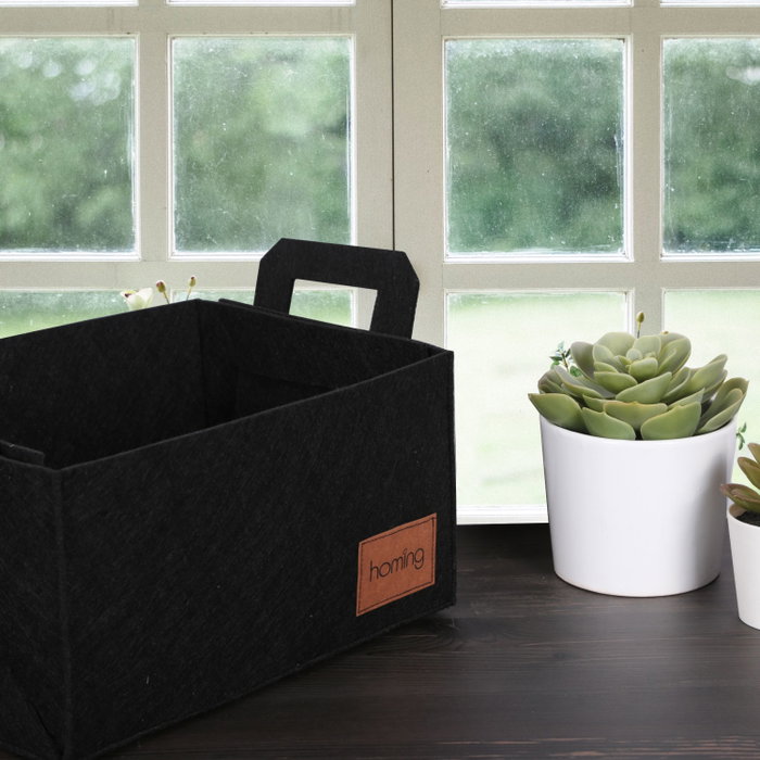 Aberto Design 6267 Organizador de Escritorio Negro Fieltro 30 x 20 x 15 cm