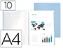Liderpapel Carpeta Escaparate 10 Fundas Polipropileno DIN A4 Celeste Opaco