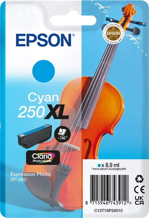 Epson 250XL Cian Cartucho de Tinta Epson 250XL Cian Cartucho de Tinta