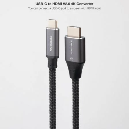 Nano Cable Cable Conversor USB-C a HDMI 2.0 4K 60Hz - 1.8m Negro - Referencia 10.15.5262