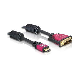 DeLOCK Adaptador Cable HDMI a DVI-D 24+1, 5 m, Macho a Macho, Conectores Dorados, Negro