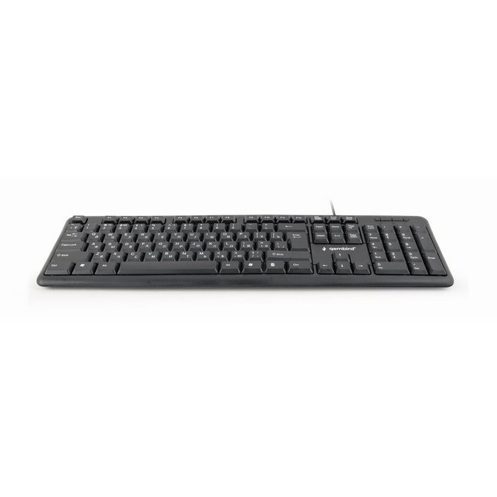 Gembird KB-U-103-RU Teclado de Membrana Cirílico Ruso Negro