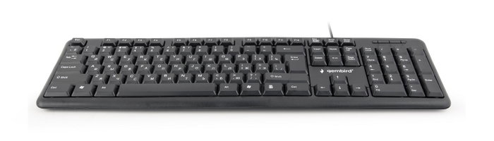 Gembird KB-U-103-RU Teclado de Membrana Cirílico Ruso Negro