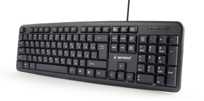 Gembird KB-U-103-RU Teclado de Membrana Cirílico Ruso Negro