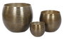 DKD Home Decor Set de 3 Maceteros de Aluminio Dorado Envejecido 47x47x40,5 cm