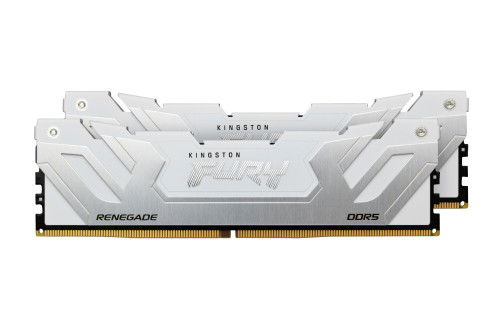 Kingston KF584CU40RWK2-48 Memoria RAM DDR5 de 48GB (2x24GB) 8400MT/s CL40 Fury Renegade White XMP para PC
