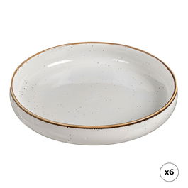 Ovenza Akiko Pack 6 Platos Hondos de Porcelana Ø20 cm