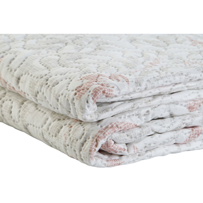 DKD Home Decor Colcha Floral Bordada Beige y Marrón 180x260x1 cm DKD Home Decor Colcha Floral Bordada Beige y Marrón 180x260x1 cm