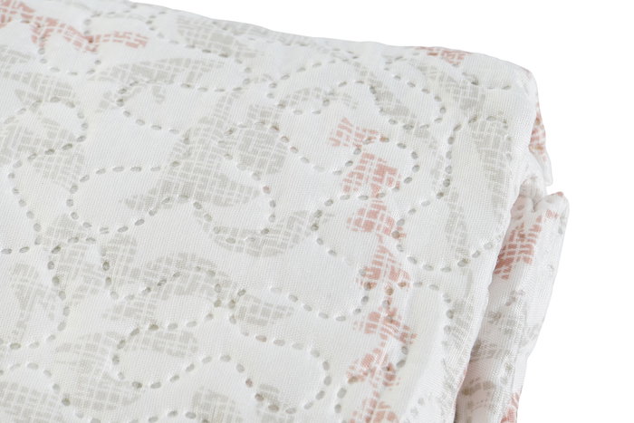 DKD Home Decor Colcha Floral Bordada Beige y Marrón 180x260x1 cm