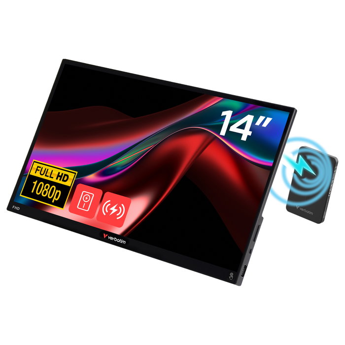 Verbatim Monitor Portátil Táctil 14 Pulgadas Full HD con Power Bank 5000mAh Black