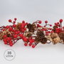 GSC Evolution Guirnalda LED de piñas y bayas rojas 1,5M Luz cálida