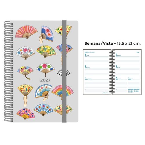 Senfort Agenda Anual 2027 Decorada Abanicos Espiral Senfort Agenda Anual 2027 Decorada Abanicos Espiral