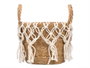 Giftdecor Macetero Macrame Colgante Blanco Pequeño 25x29x25 cm Algodón y Esparto (Set de 8)