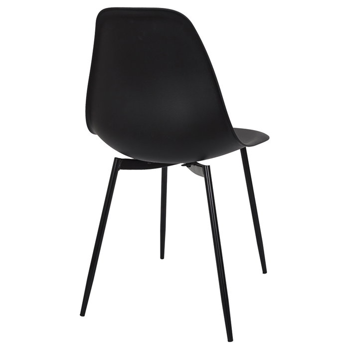 Home Deco Factory Silla Essentiel Gustav Negra, Estilo Escandinavo, Asiento Polipropileno, Patas Hierro, 84.8 cm Alto