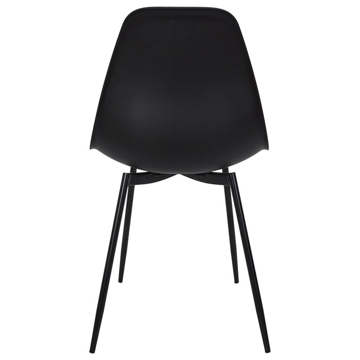 Home Deco Factory Silla Essentiel Gustav Negra, Estilo Escandinavo, Asiento Polipropileno, Patas Hierro, 84.8 cm Alto
