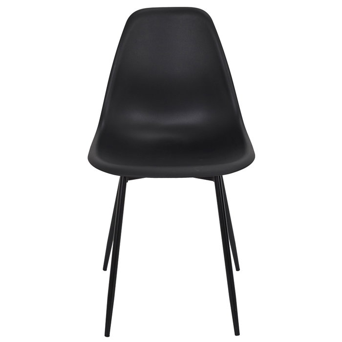Home Deco Factory Silla Essentiel Gustav Negra, Estilo Escandinavo, Asiento Polipropileno, Patas Hierro, 84.8 cm Alto