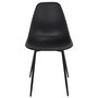 Home Deco Factory Silla Essentiel Gustav Negra, Estilo Escandinavo, Asiento Polipropileno, Patas Hierro, 84.8 cm Alto