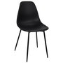 Home Deco Factory Silla Essentiel Gustav Negra, Estilo Escandinavo, Asiento Polipropileno, Patas Hierro, 84.8 cm Alto