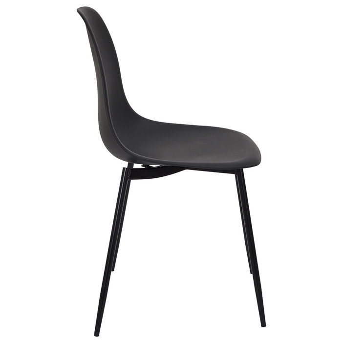 Home Deco Factory Silla Essentiel Gustav Negra, Estilo Escandinavo, Asiento Polipropileno, Patas Hierro, 84.8 cm Alto