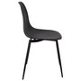 Home Deco Factory Silla Essentiel Gustav Negra, Estilo Escandinavo, Asiento Polipropileno, Patas Hierro, 84.8 cm Alto