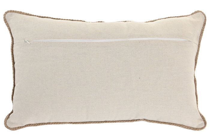 DKD Home Decor Cojín Algodón y Yute Blanco 30x50 cm