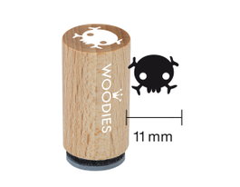 Woodies Sello mini de madera y caucho calavera 15x25mm modelo 2