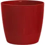 Garden Id Maceta 01602604, Rojo Brillante, Aspecto Cerámico, 30 x 27 cm, Impermeable, Fácil de Mover con Ruedas