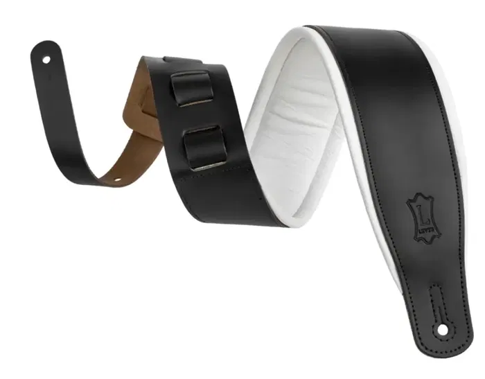 Levy's Correa Amped Leather Series 3" Negra Y Blanca