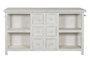 DKD Home Decor Isla Cocina India 1c24 Cottage Blanco Madera y Mármol 76 x 92 x 168 cm con 6 Cajones y 2 Estantes