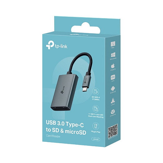 TP-Link UA440C Hub USB-C a SD y microSD, Lector de Tarjetas USB 3.2 Gen 1 Type-C de Aluminio Gris TP-Link UA440C Hub USB-C a SD y microSD, Lector de Tarjetas USB 3.2 Gen 1 Type-C de Aluminio Gris