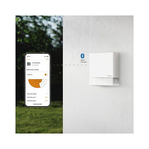 Steinel MD IR D180 COM1 Sensor de Movimiento Exterior PIR, Blanco, IP54, 180°, Bluetooth, para Pared