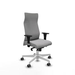 PIQUERAS Y CRESPO Sillón Albacete Gris Claro con Mecanismo Sincro y Base Blanca