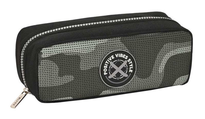 Estuche Escolar Safta Stone Negro 21 x 8 x 8 cm