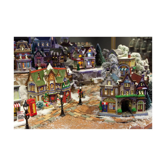Lumineo Set de 4 Farolas para Escenas Navideñas con Luz LED Cálida en Negro