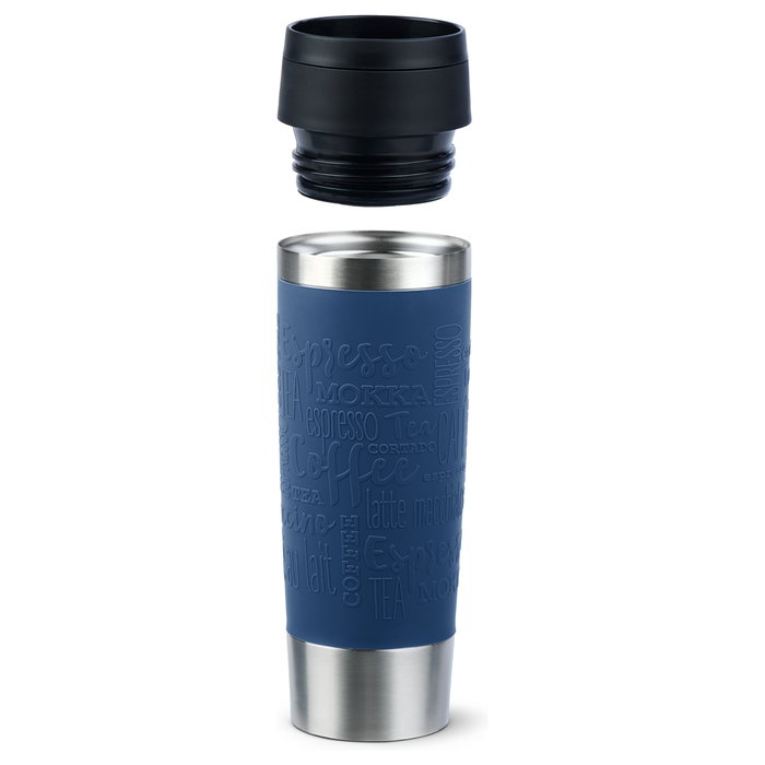 Emsa Travel Mug Classic N2022100, 500 ml, Azul/Acero inoxidable